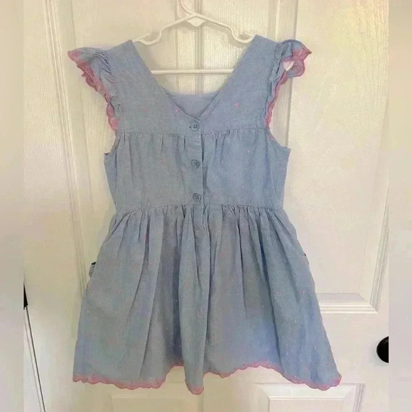 Gap Kids Blue Dress with Pink Polka Dots size Small - Picture 4 of 4